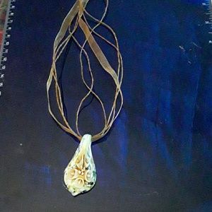 Beautiful blown glass mid length neckless